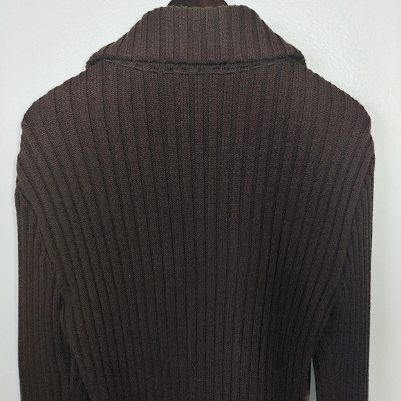 Kim Rogers Suede Leather Jacket Womens XL Brown Ribbed Knit Fisherman Preppy - Picture 6 of 14